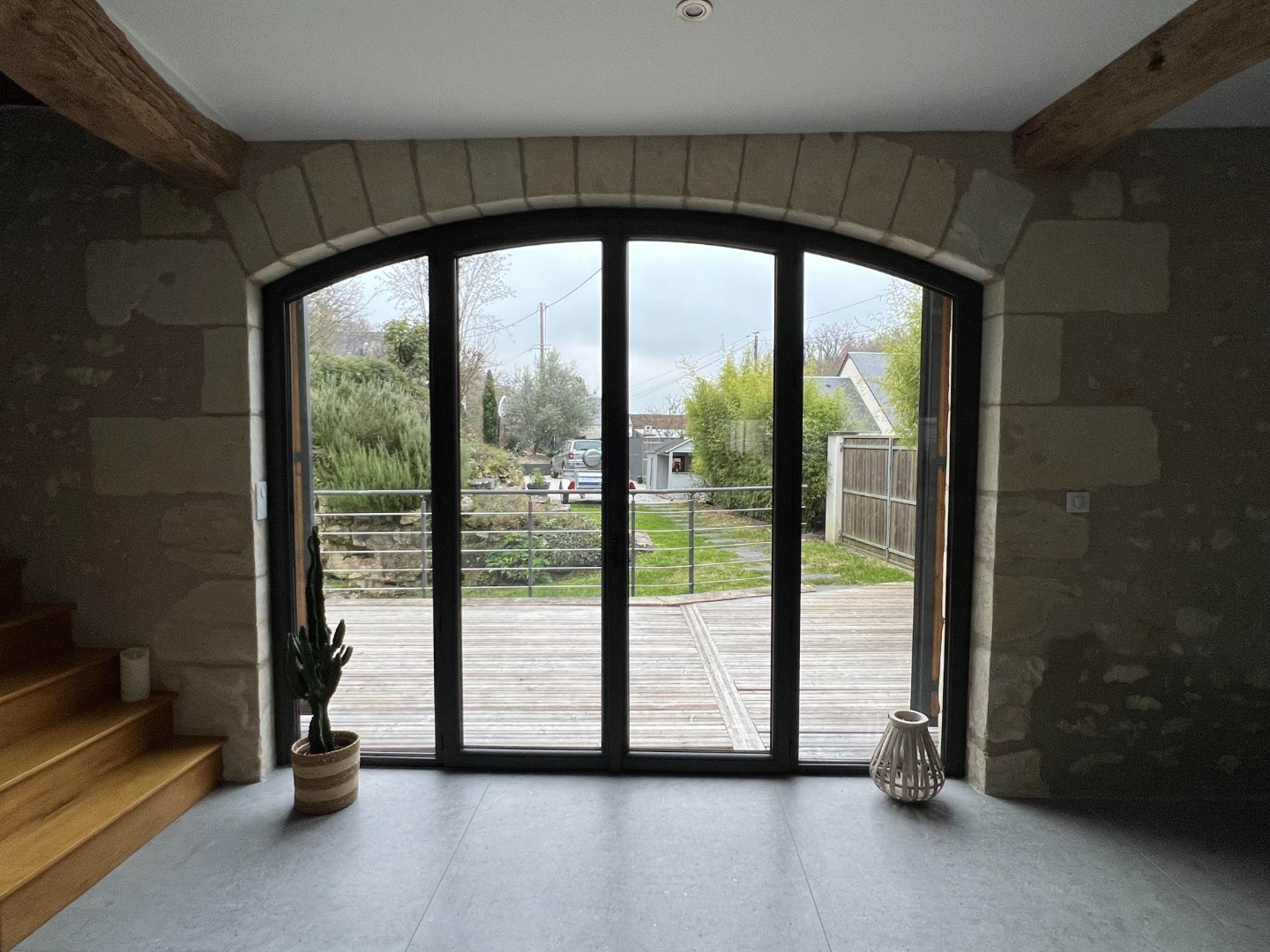 Rénovation baie vitré vue de l'intérieur 